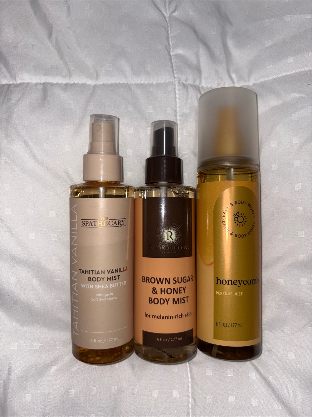 Bath & Body Works Honeycomb & Vanilla Trio Mist — Gold, Beige, Brown
